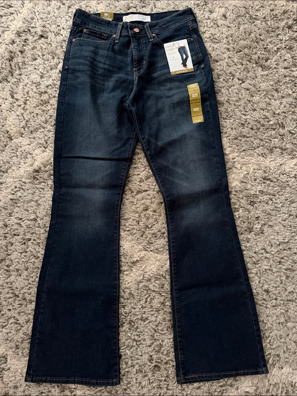 Dark Blue Flare Jeans - Women's Wide Leg
